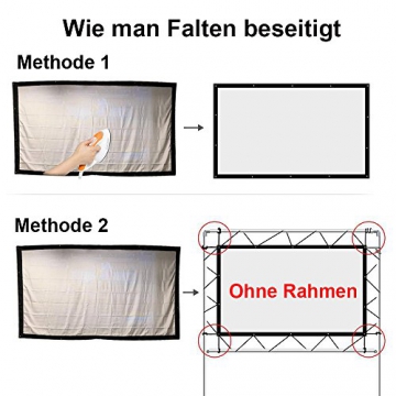 Beamer Leinwand für Beamer 150 Zoll, NIERBO Projektionsleinwand Leinwand 16 9 | 337x194cm - 6