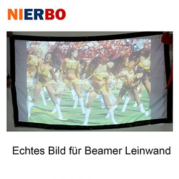 Beamer Leinwand für Beamer 150 Zoll, NIERBO Projektionsleinwand Leinwand 16 9 | 337x194cm - 9