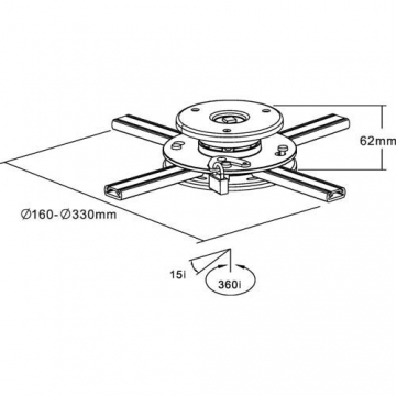 InLine 23138A Deckenhalterung für Beamer (max. 20kg) - 2